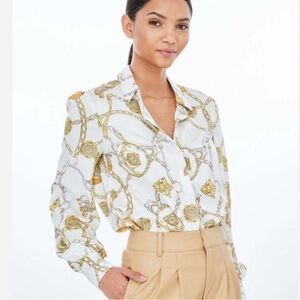 Generation Love Maxwell Gold Chain Blouse L